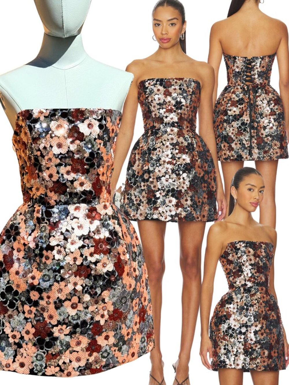 π BRONX & BANCO π§Ώ NWOT Maraya Floral Sequin Mini Dress, Pink Multi, Sz XS US 2